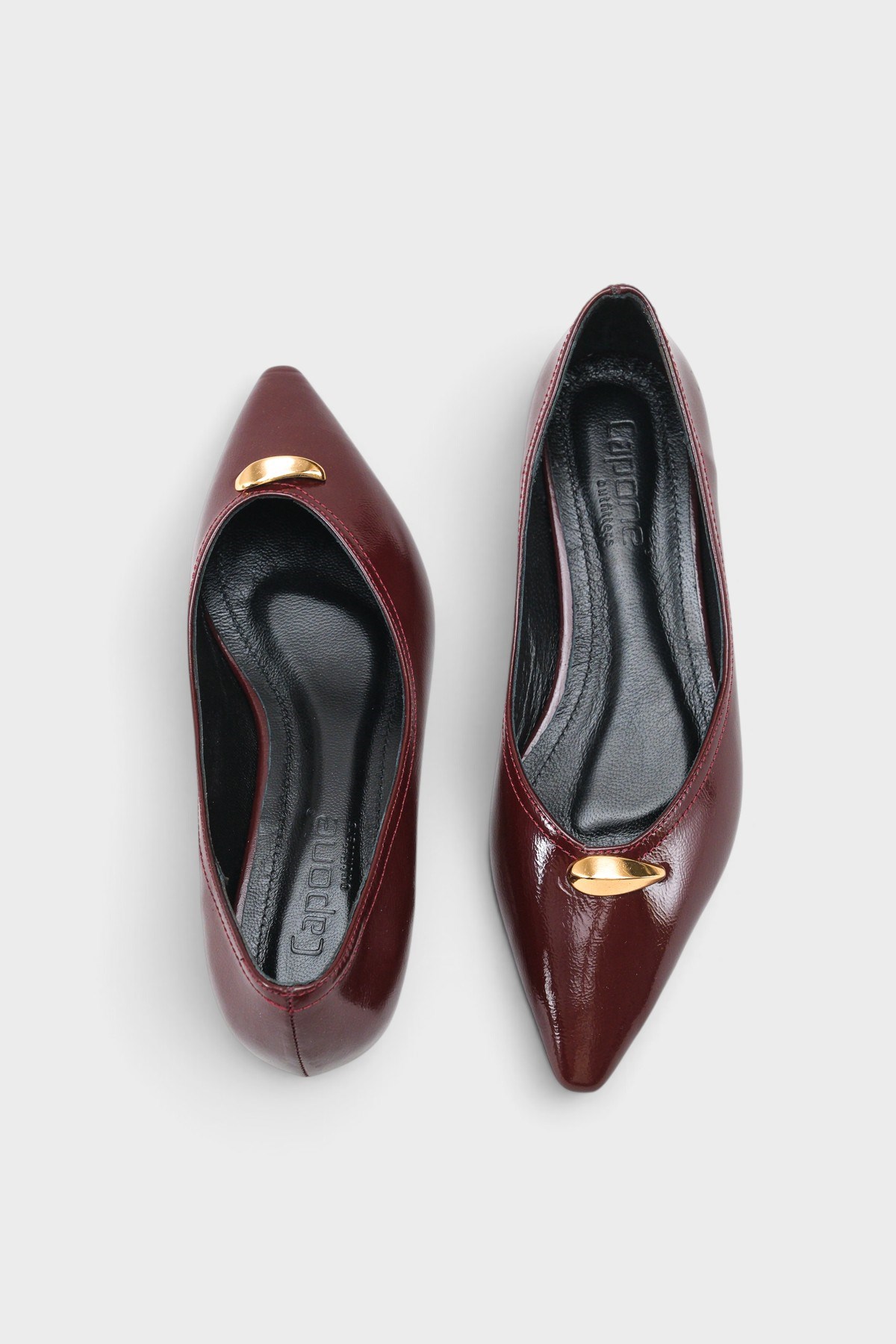 Capone Michelle Genuine Leather Pointed Toe Low Heel Elegant Women Burgundy Shoe