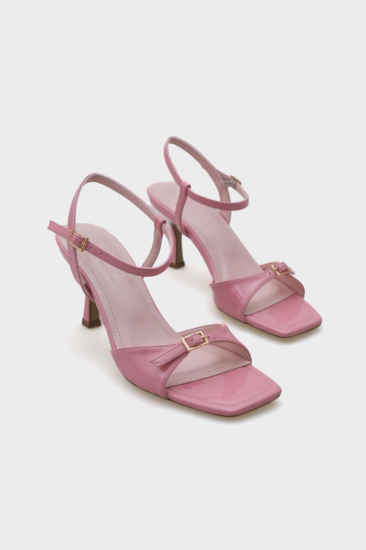 Capone Mid Heel Ankle Strap Buckled Women Pink Sandals