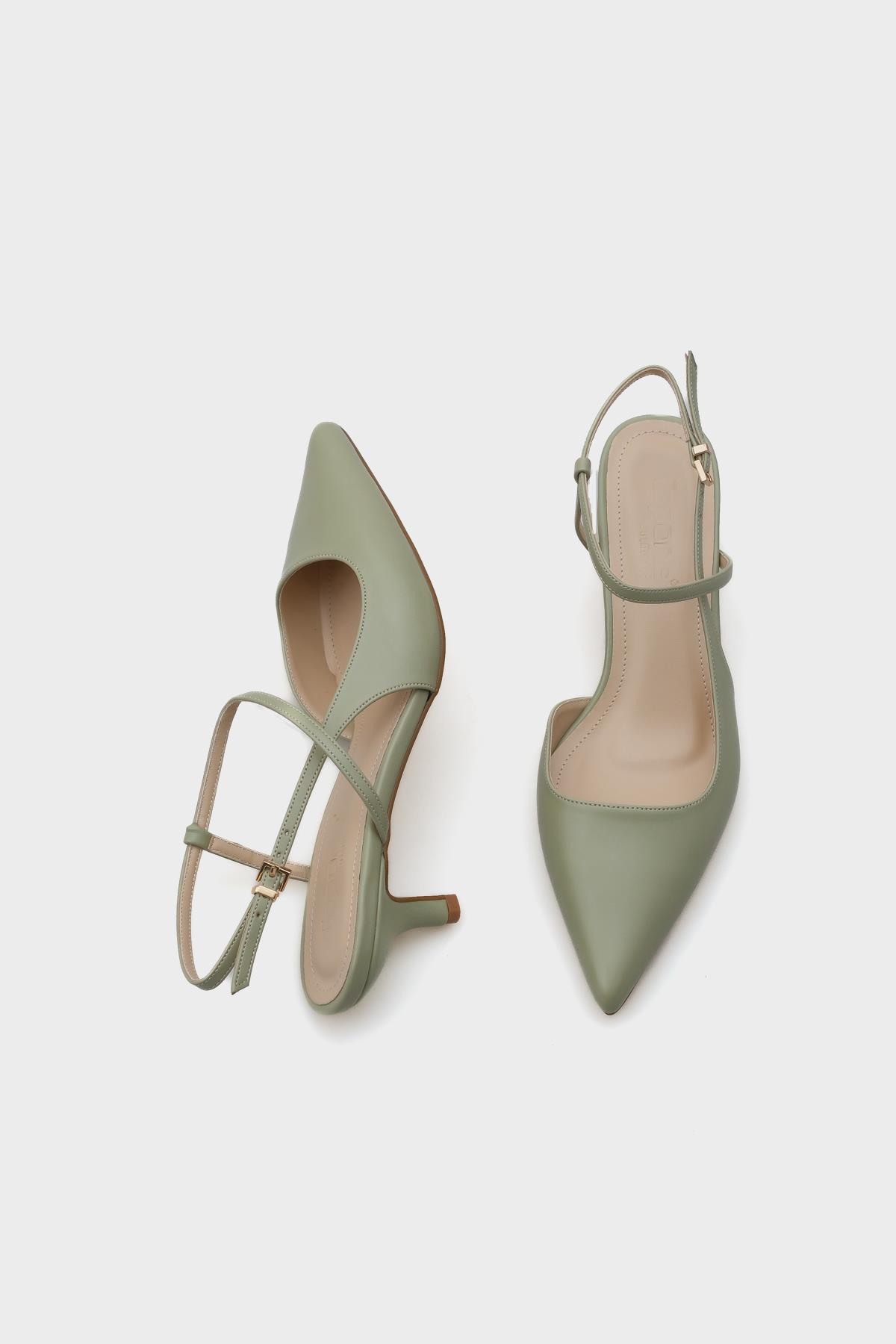 Capone Mid Heel Ankle Strap Pointed Toe Women  Shoes