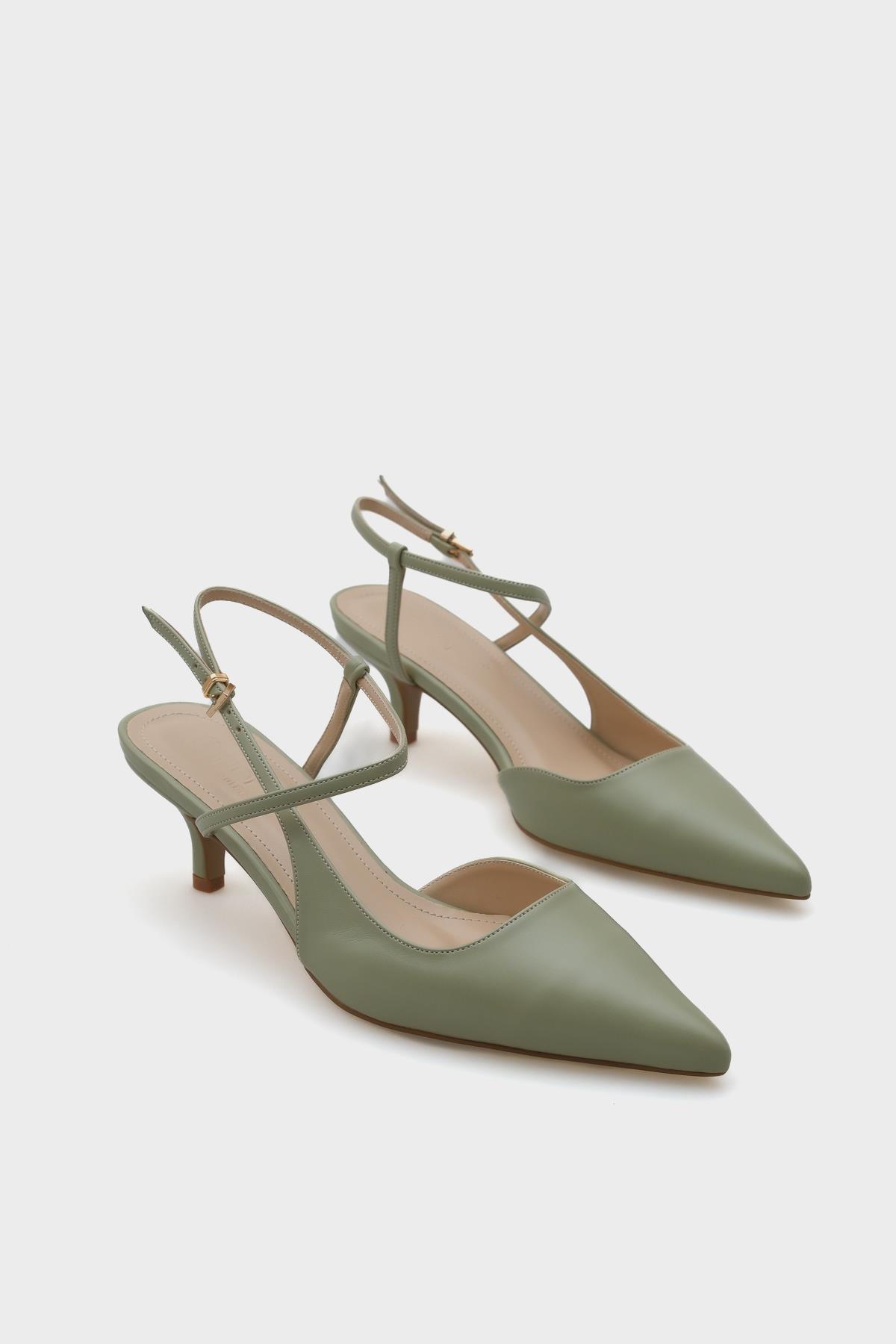 Capone Mid Heel Ankle Strap Pointed Toe Women  Shoes