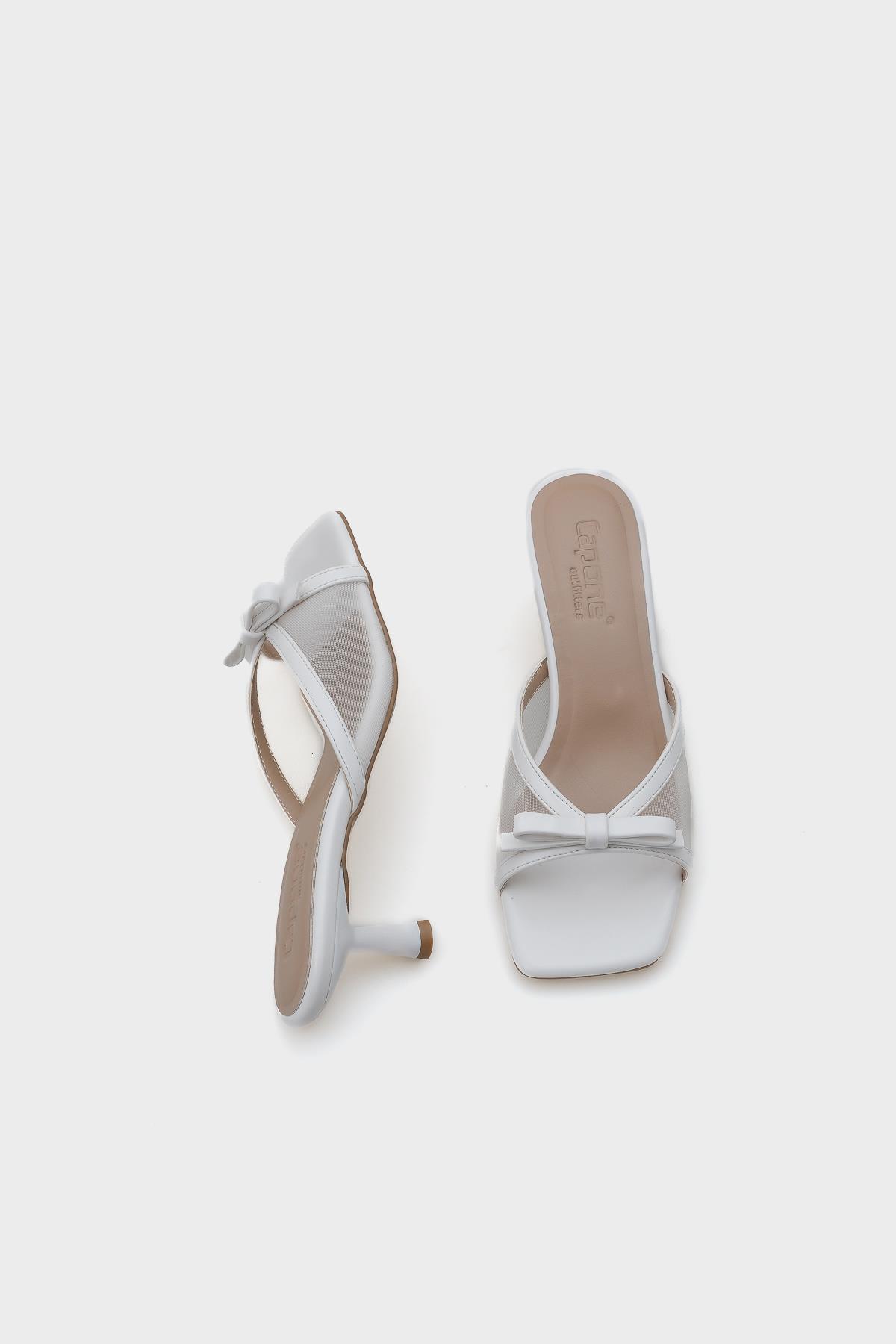 Capone Mid Heel Mesh Bow Women  Sandals