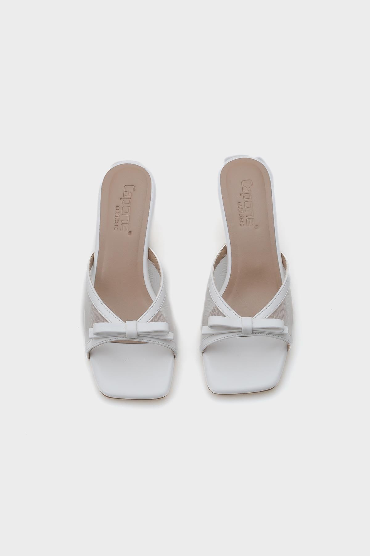 Capone Mid Heel Mesh Bow Women  Sandals