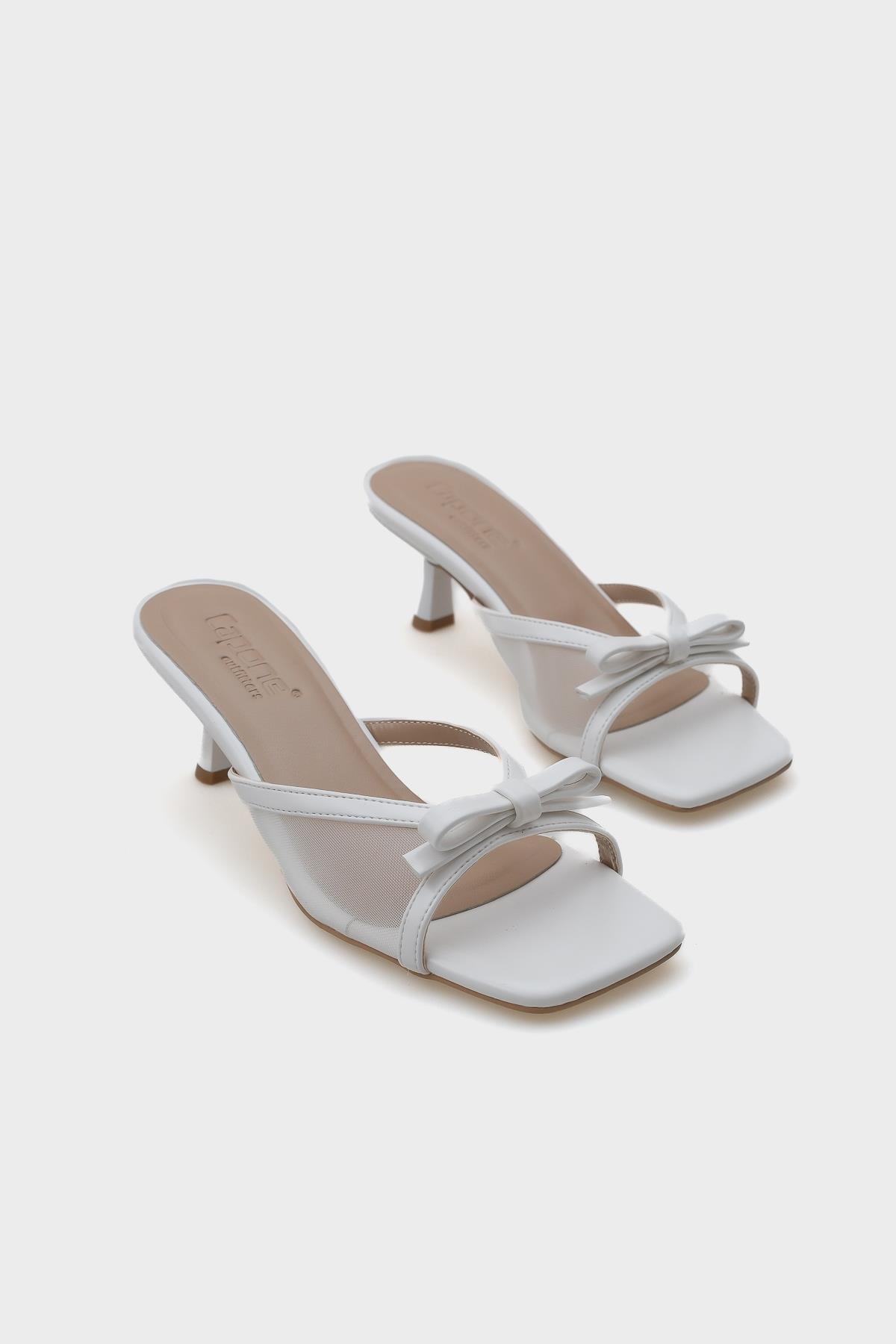 Capone Mid Heel Mesh Bow Women  Sandals