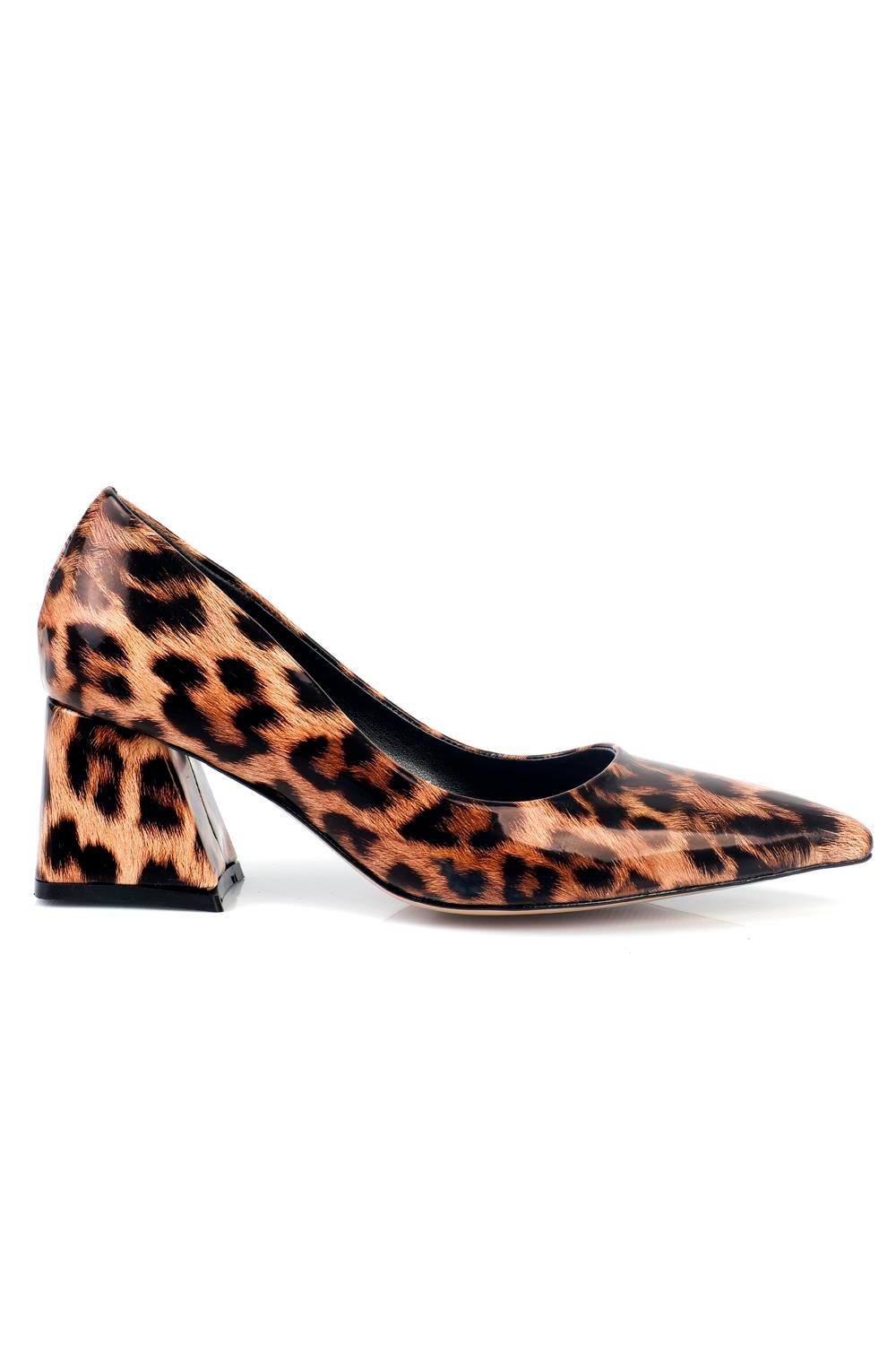 Capone Mid Heel Soft Padded Insole Women Leopard Shoes