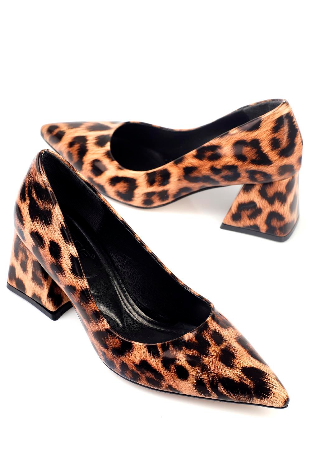 Capone Mid Heel Soft Padded Insole Women Leopard Shoes