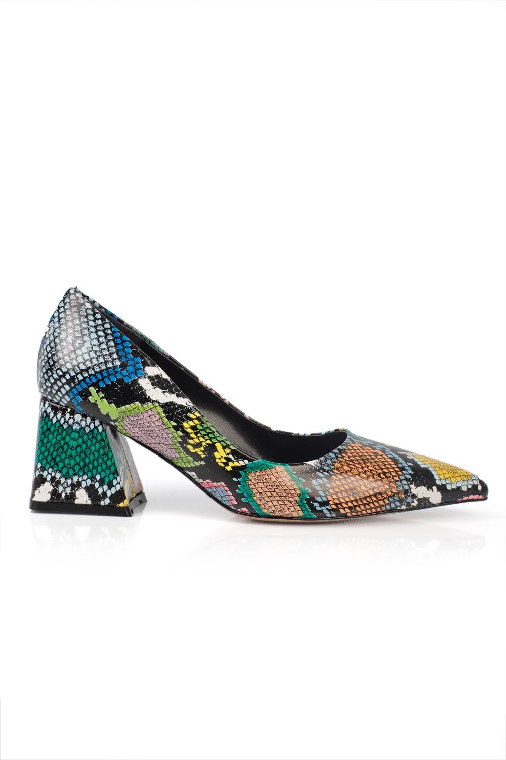 Capone Mid Heel Soft Padded Insole Women Multicolored Shoes