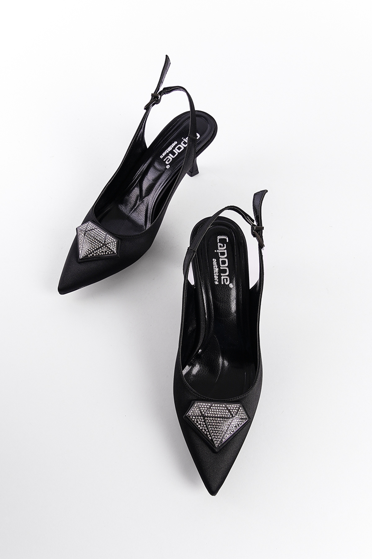 Capone Mid Heeled Crystal Embellished Stiletto