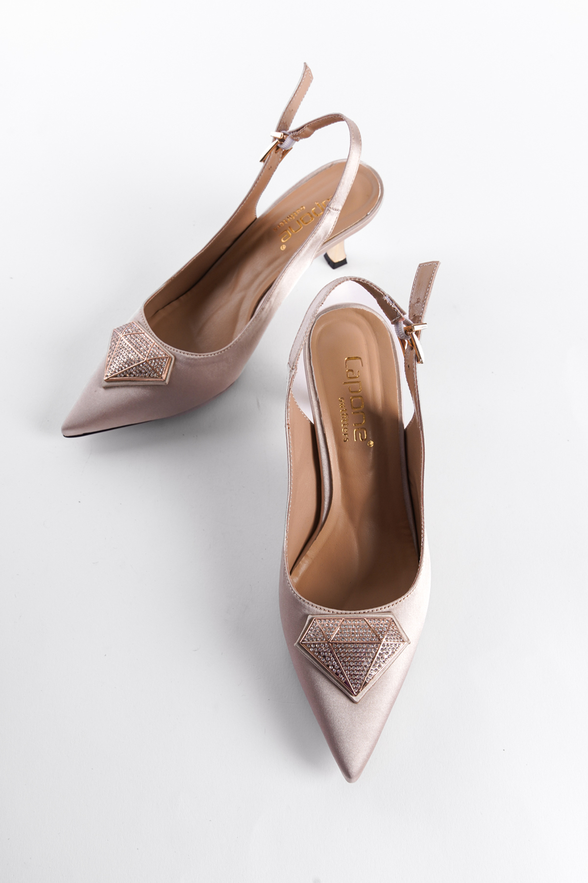 Capone Mid Heeled Crystal Embellished Stiletto