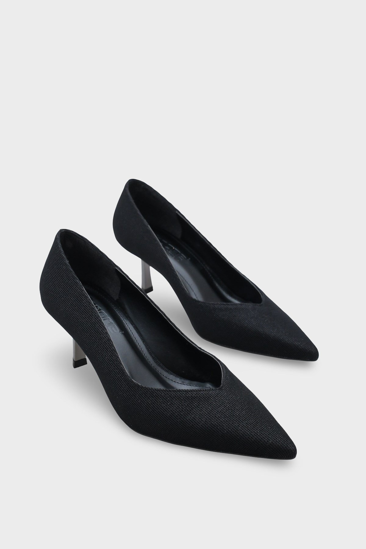 Capone Mid Heeled Metal Heeled Women Black Stiletto