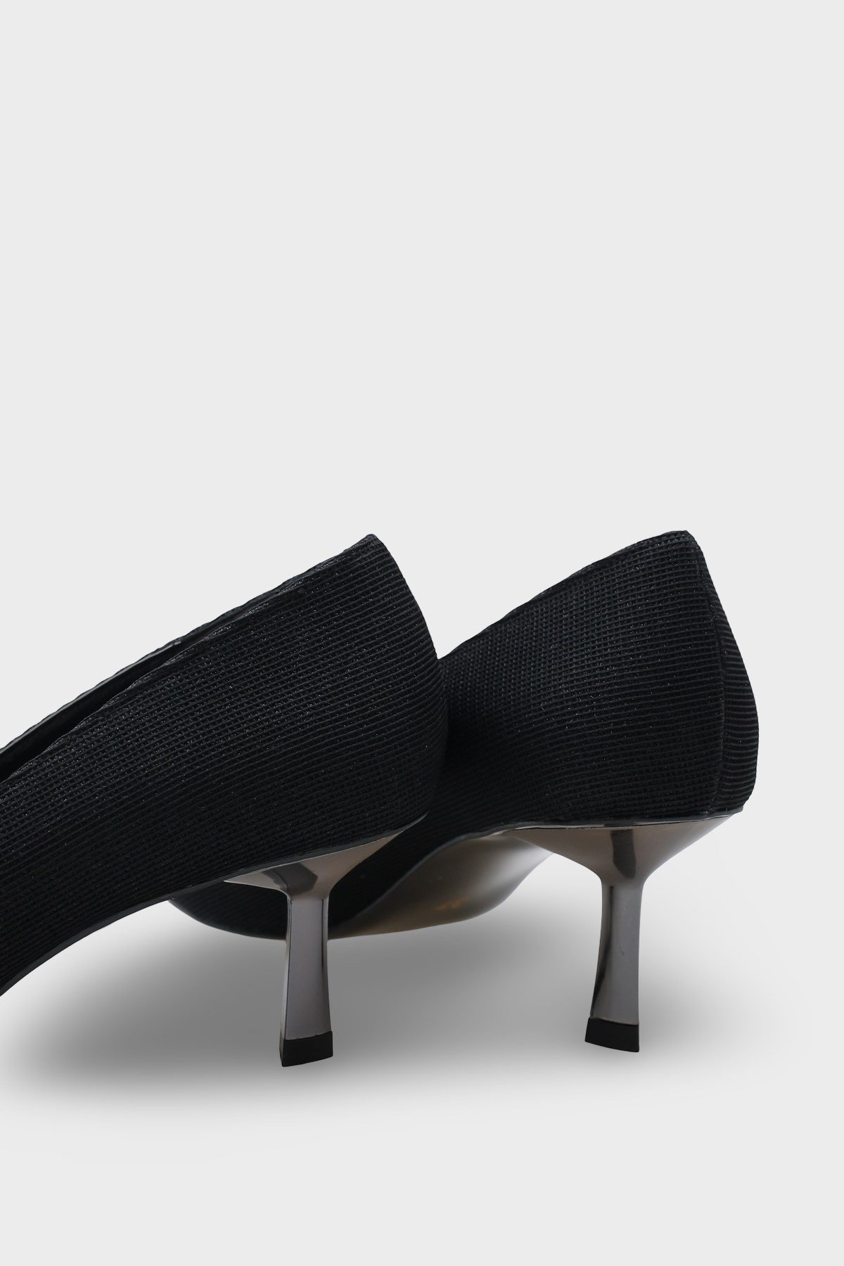 Capone Mid Heeled Metal Heeled Women Black Stiletto