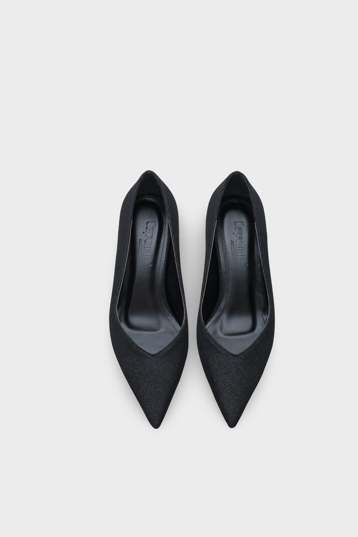 Capone Mid Heeled Metal Heeled Women Black Stiletto