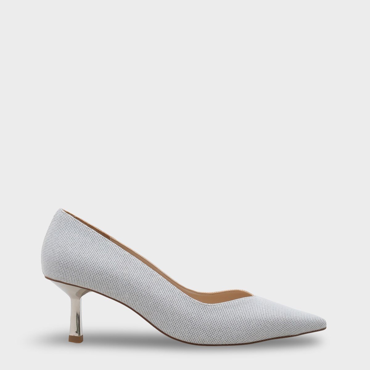 Capone Mid Heeled Metal Heeled Women Silver Stiletto