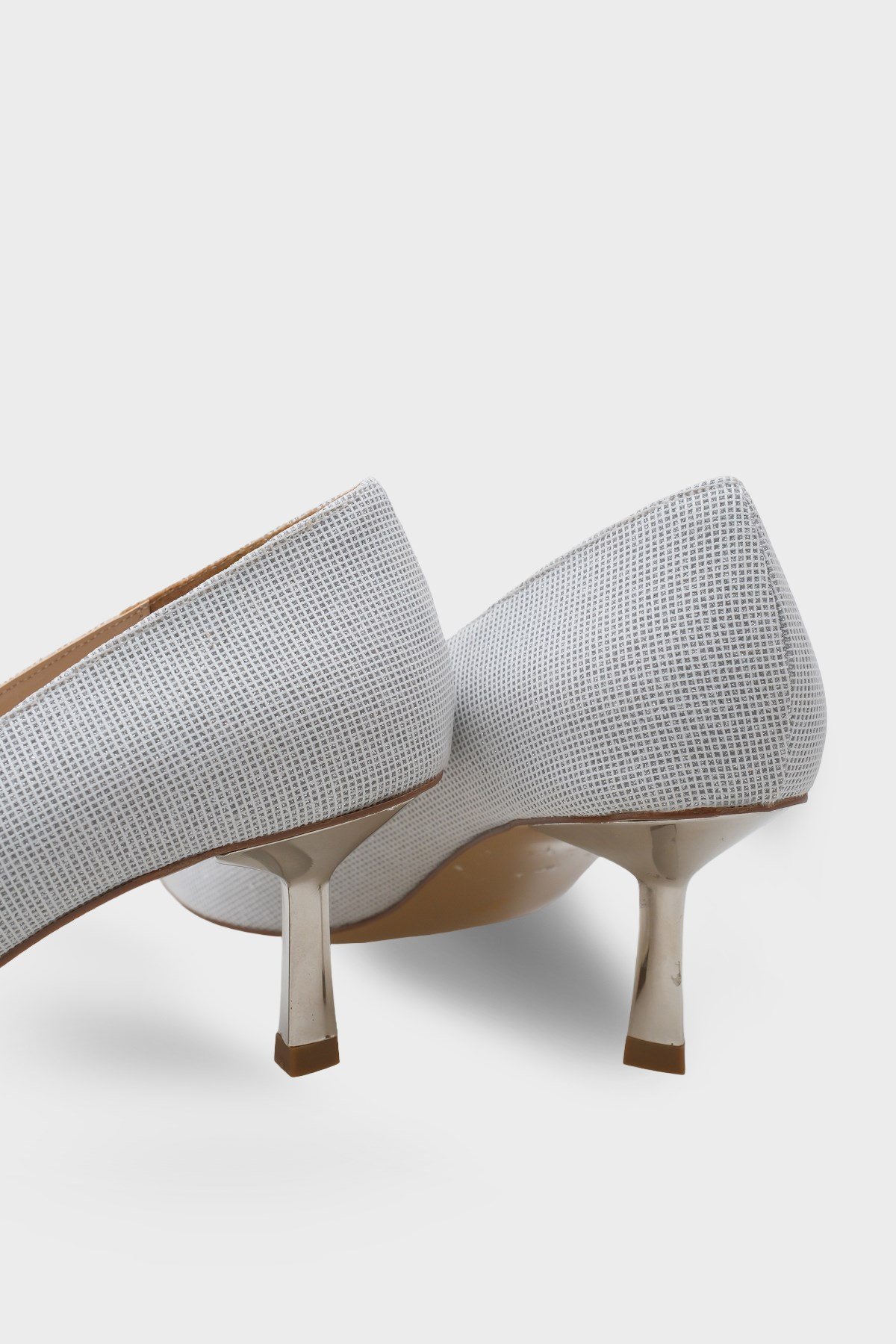 Capone Mid Heeled Metal Heeled Women Silver Stiletto