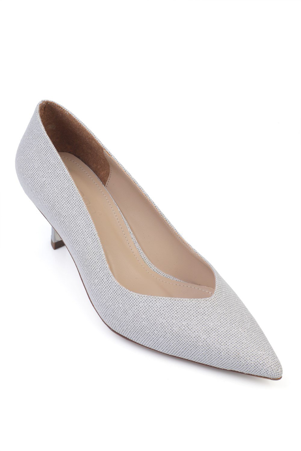 Capone Mid Heeled Metal Heeled Women Silver Stiletto