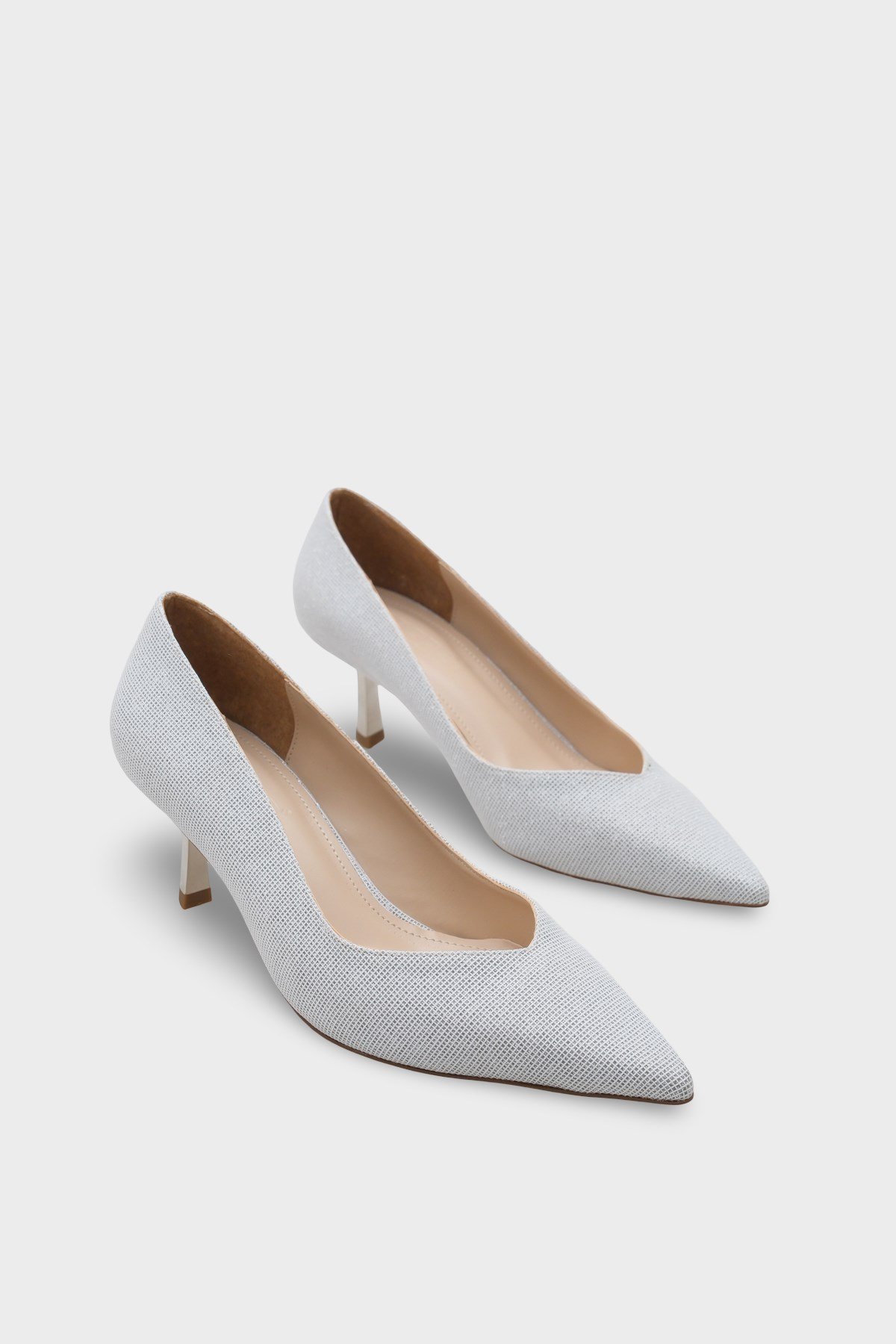 Capone Mid Heeled Metal Heeled Women Silver Stiletto