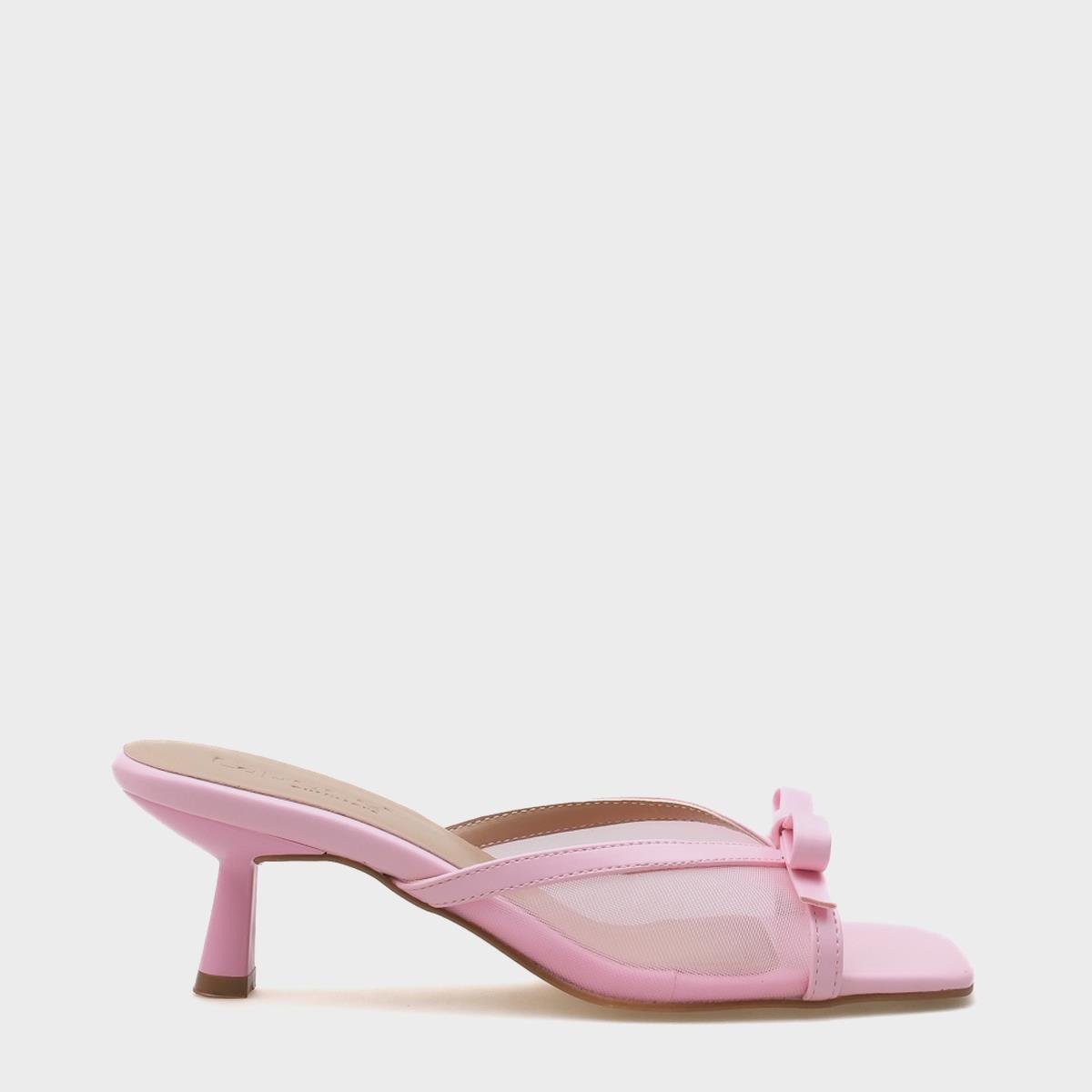 Capone Midge Mid Heel Mesh Bow Women Pink Sandals