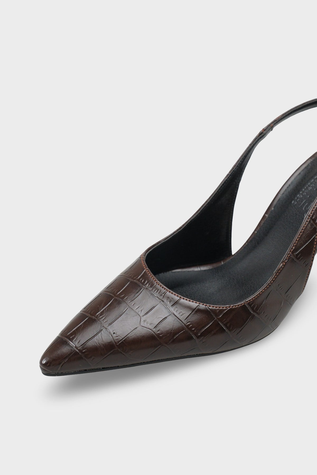 Capone Moina Pointed Toe Mid Heel Slingback Women Brown Shoe