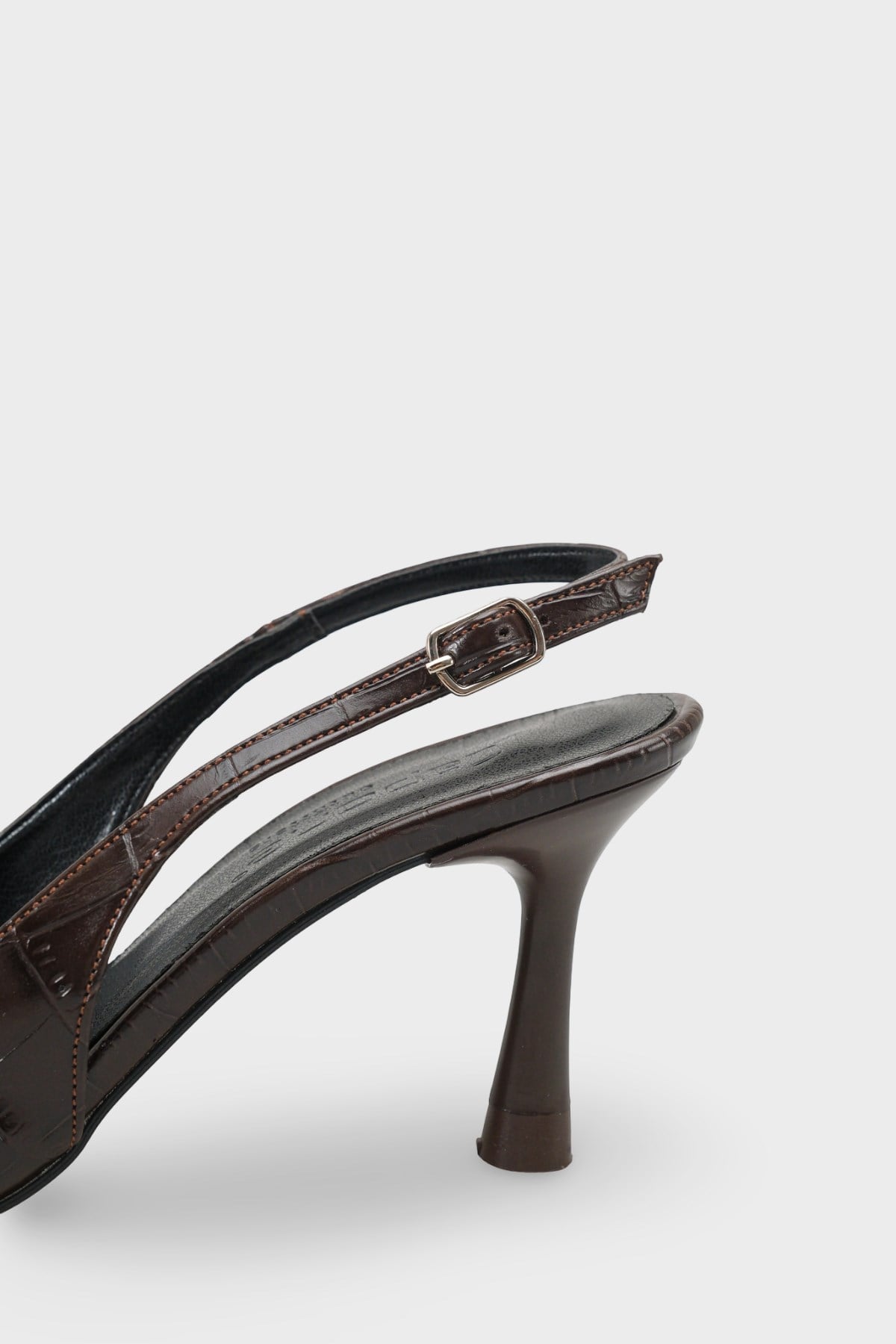 Capone Moina Pointed Toe Mid Heel Slingback Women Brown Shoe
