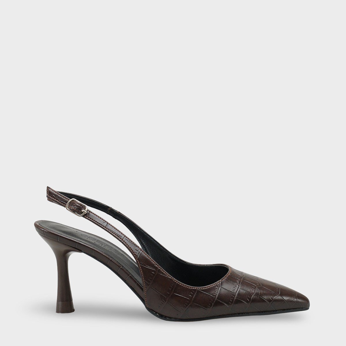 Capone Moina Pointed Toe Mid Heel Slingback Women Brown Shoe