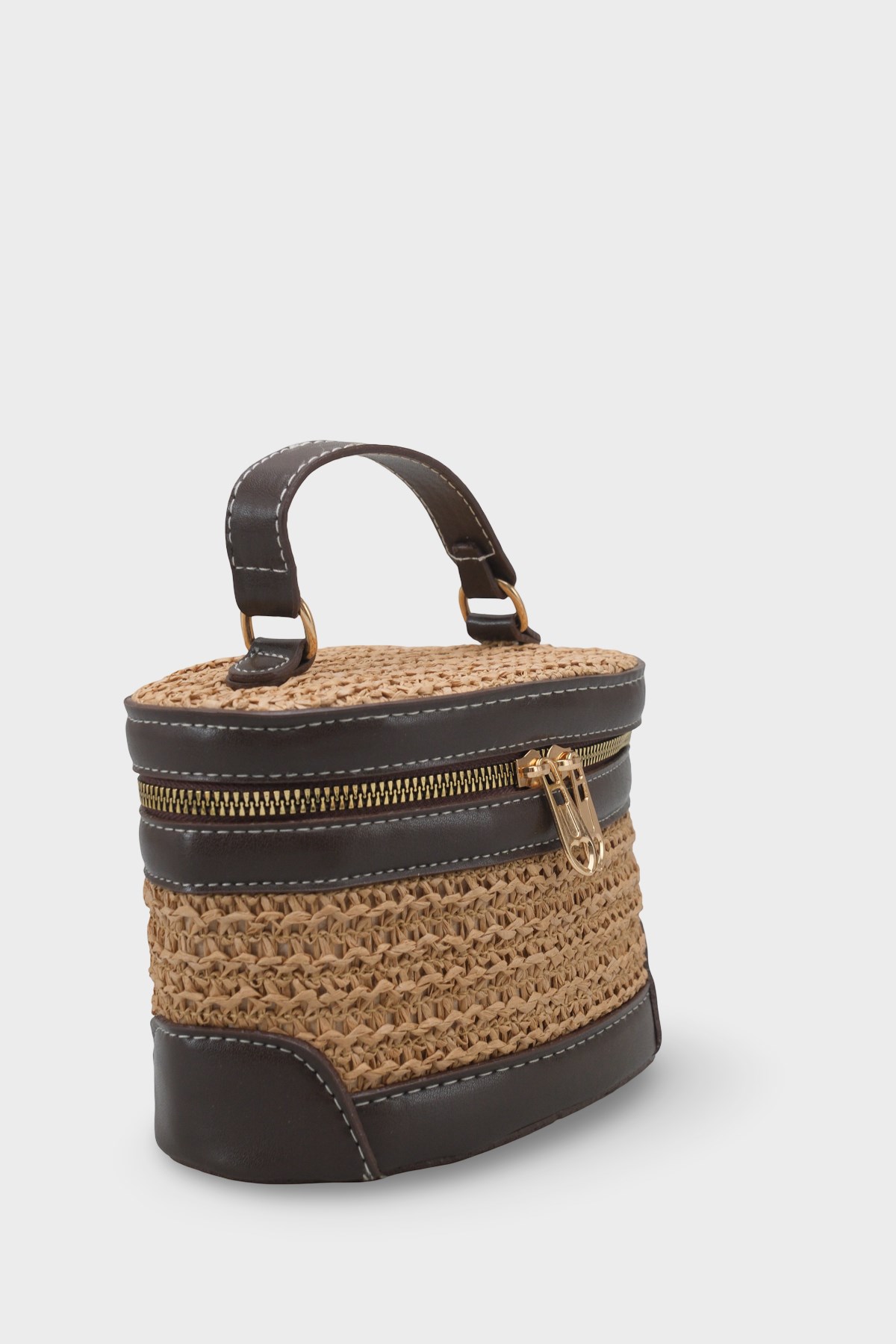 Capone Monte Carlo Raffia Look Box Shape Chain Strap Women Mink Bag