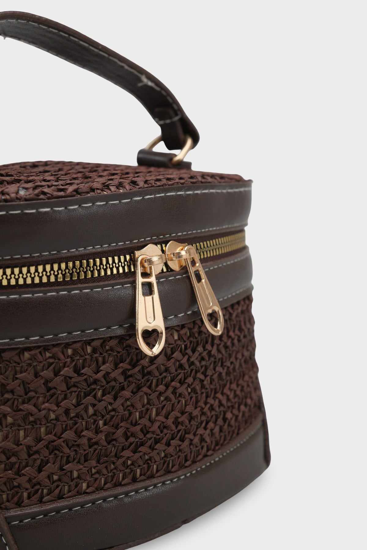 Capone Monte Carlo Raffia Look Box Shape Chain Strap Women Brown Bag