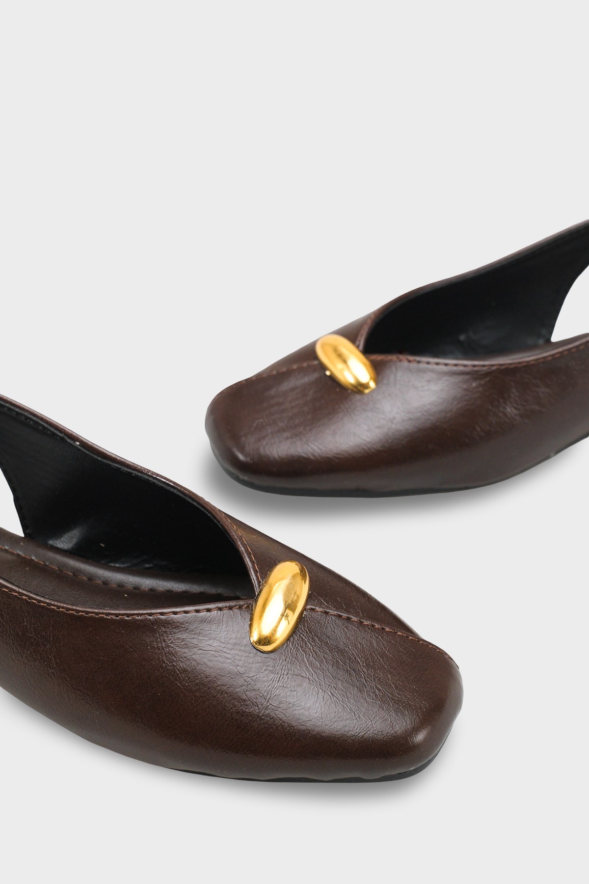 Capone Nicolea Square Toe Metallic Accessory Open Back Ballet Flat