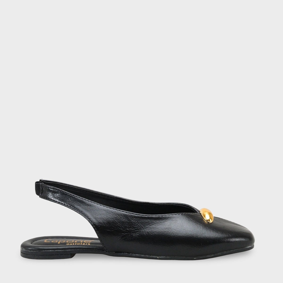 Capone Nicolea Square Toe Metallic Accessory Open Back Ballet Flat