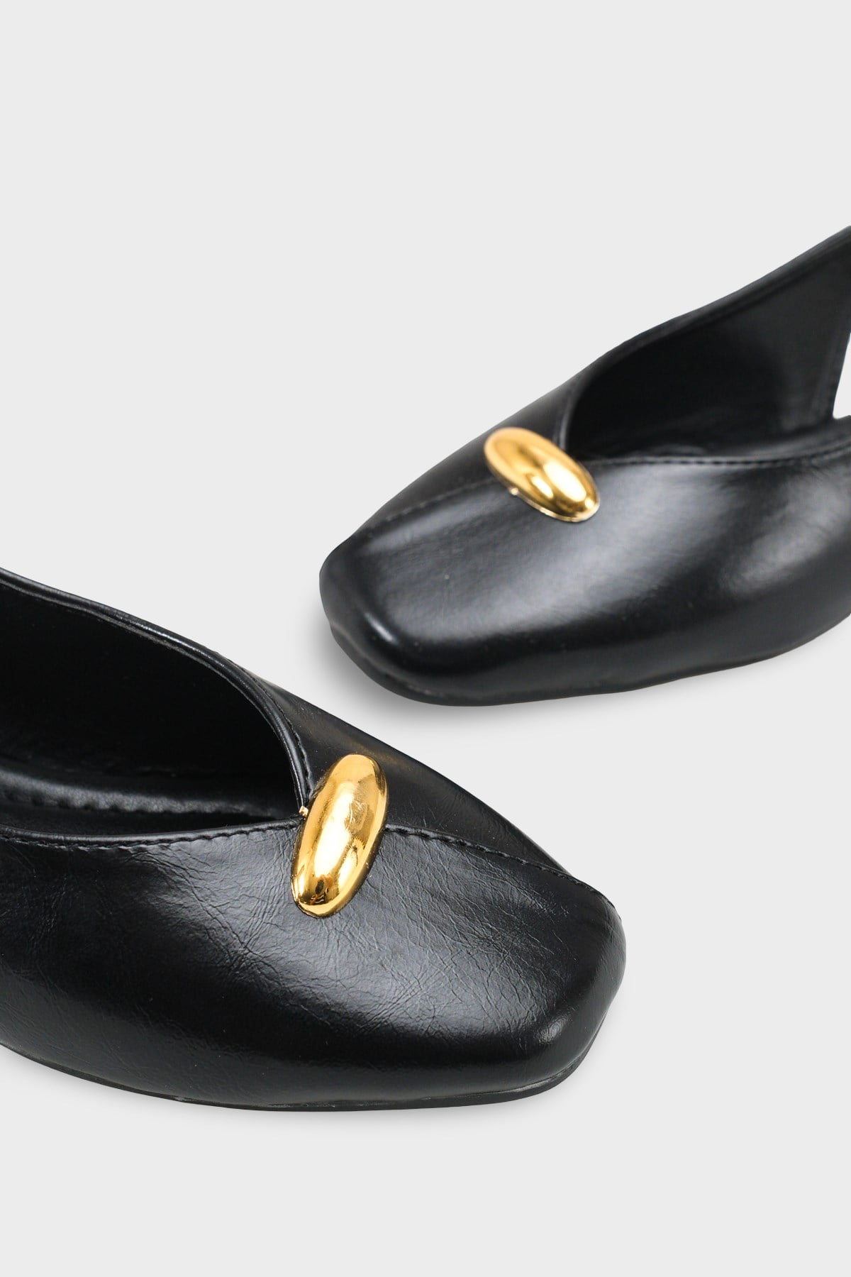 Capone Nicolea Square Toe Metallic Accessory Open Back Ballet Flat