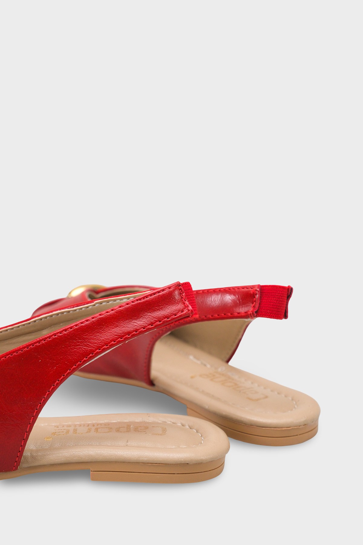 Capone Nicolea Square Toe Metallic Accessory Open Back Ballet Flat