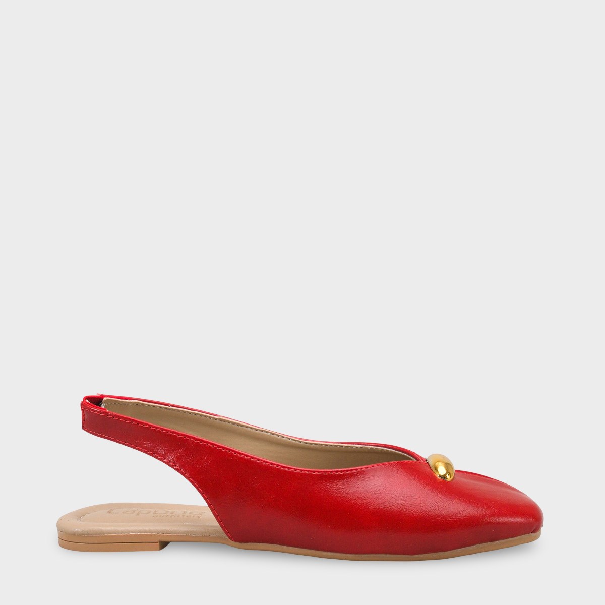 Capone Nicolea Square Toe Metallic Accessory Open Back Ballet Flat