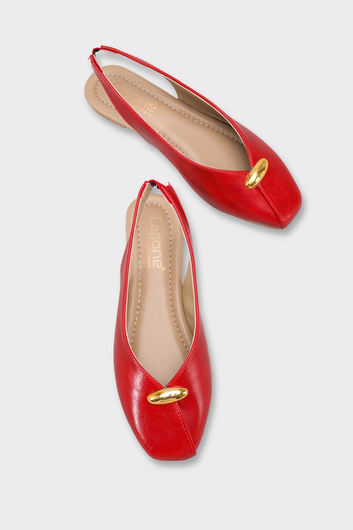 Capone Nicolea Square Toe Metallic Accessory Open Back Ballet Flat