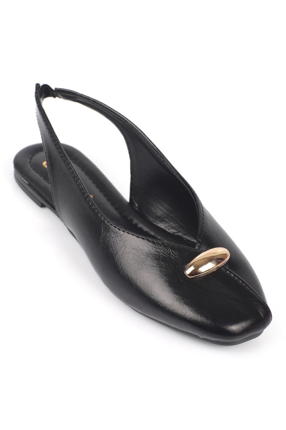 Capone Nicolea Square Toe Metallic Accessory Open Back Ballet Flat