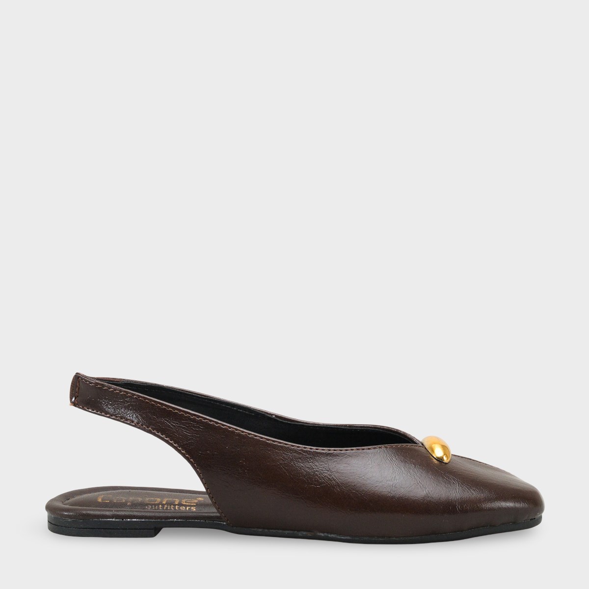 Capone Nicolea Square Toe Metallic Accessory Open Back Ballet Flat