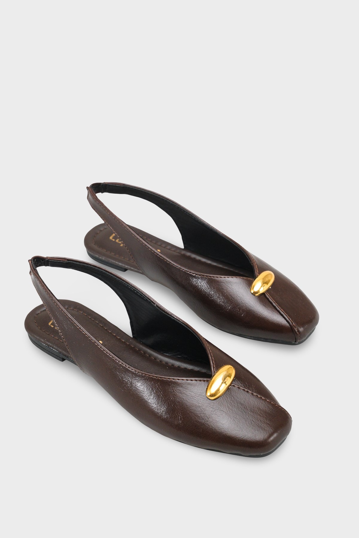 Capone Nicolea Square Toe Metallic Accessory Open Back Ballet Flat