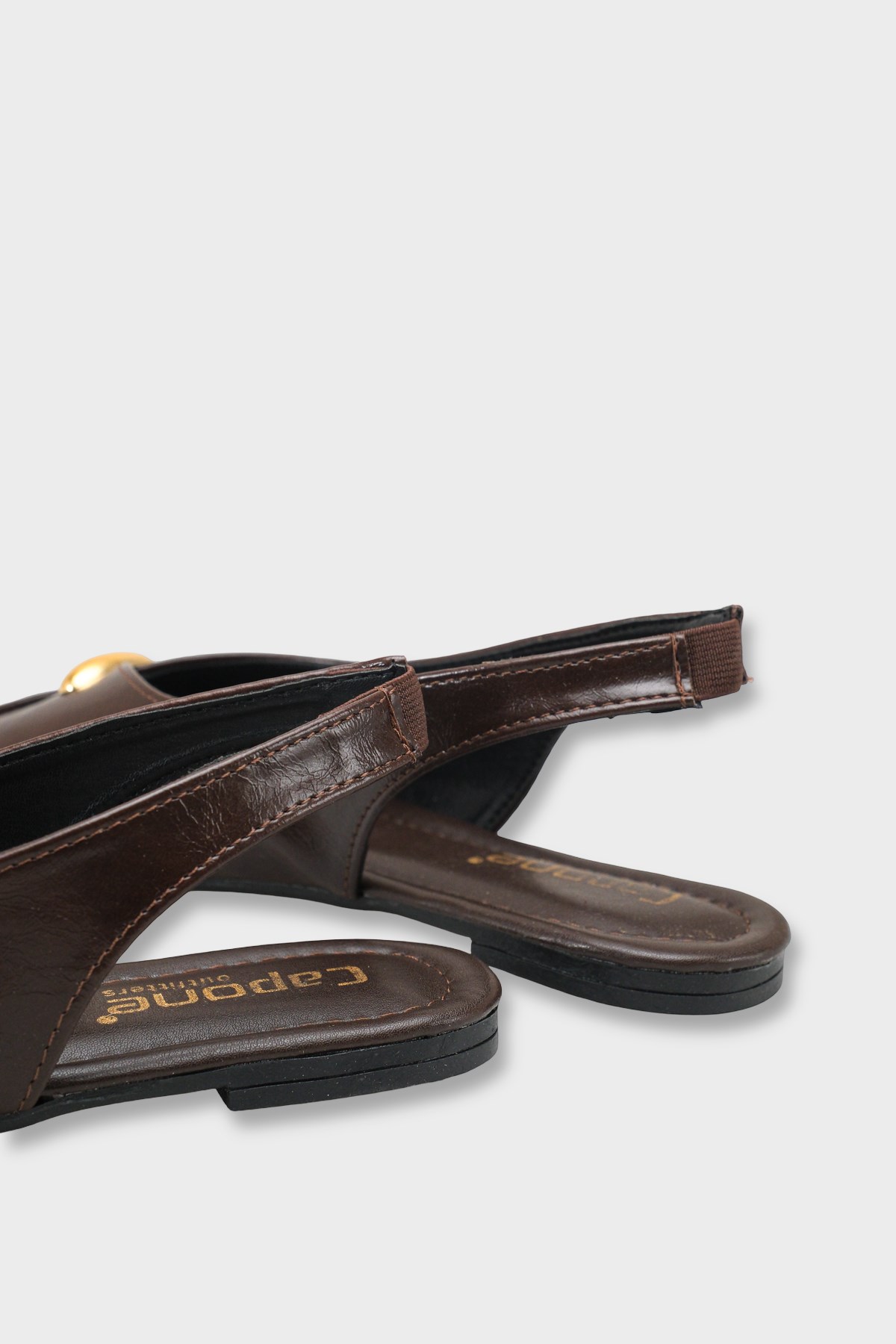 Capone Nicolea Square Toe Metallic Accessory Open Back Ballet Flat