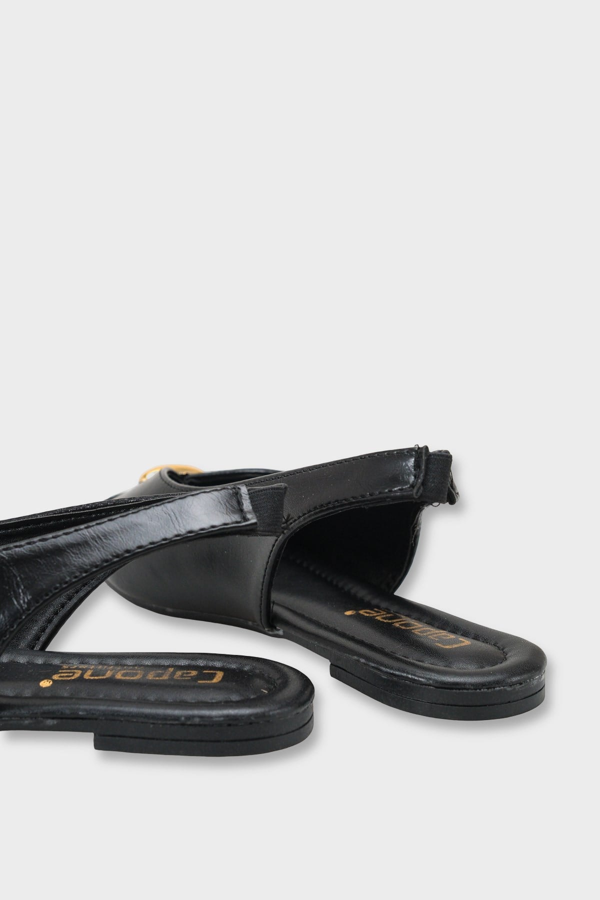 Capone Nicolea Square Toe Metallic Accessory Open Back Ballet Flat
