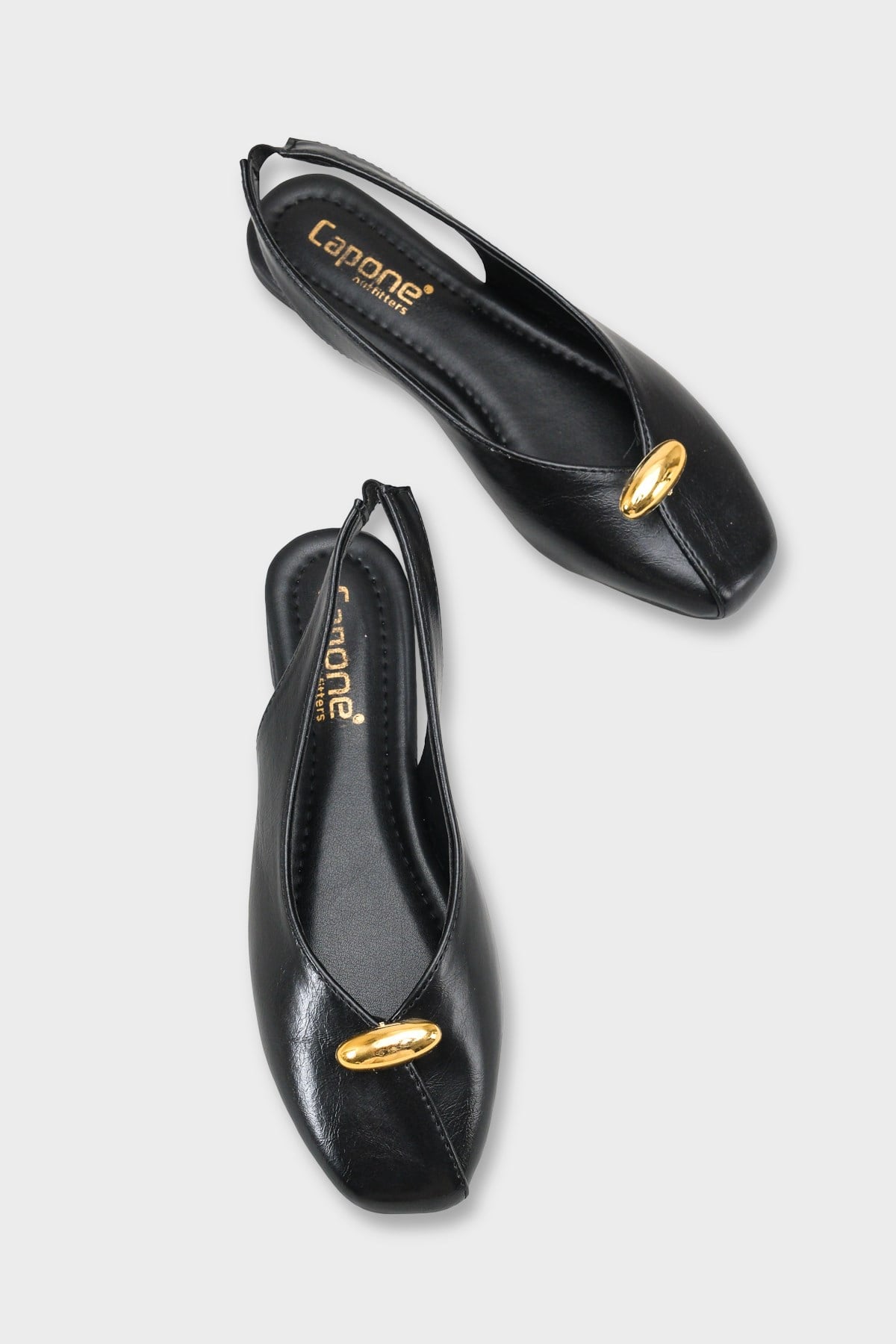 Capone Nicolea Square Toe Metallic Accessory Open Back Ballet Flat