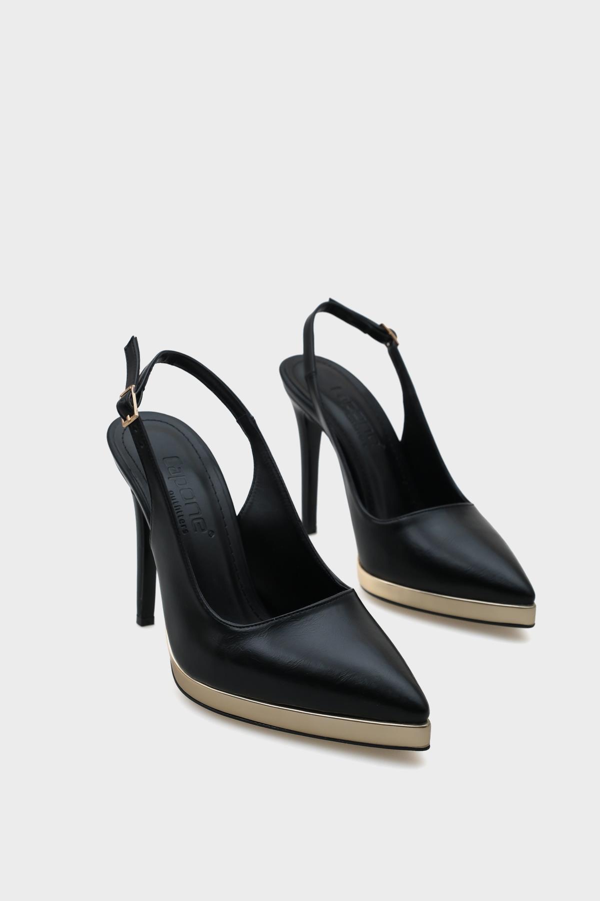 Capone Open Back Pointed Toe High Heeled Women  Platform Shoes