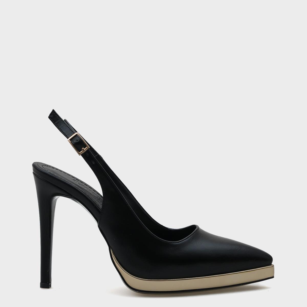 Capone Open Back Pointed Toe High Heeled Women  Platform Shoes