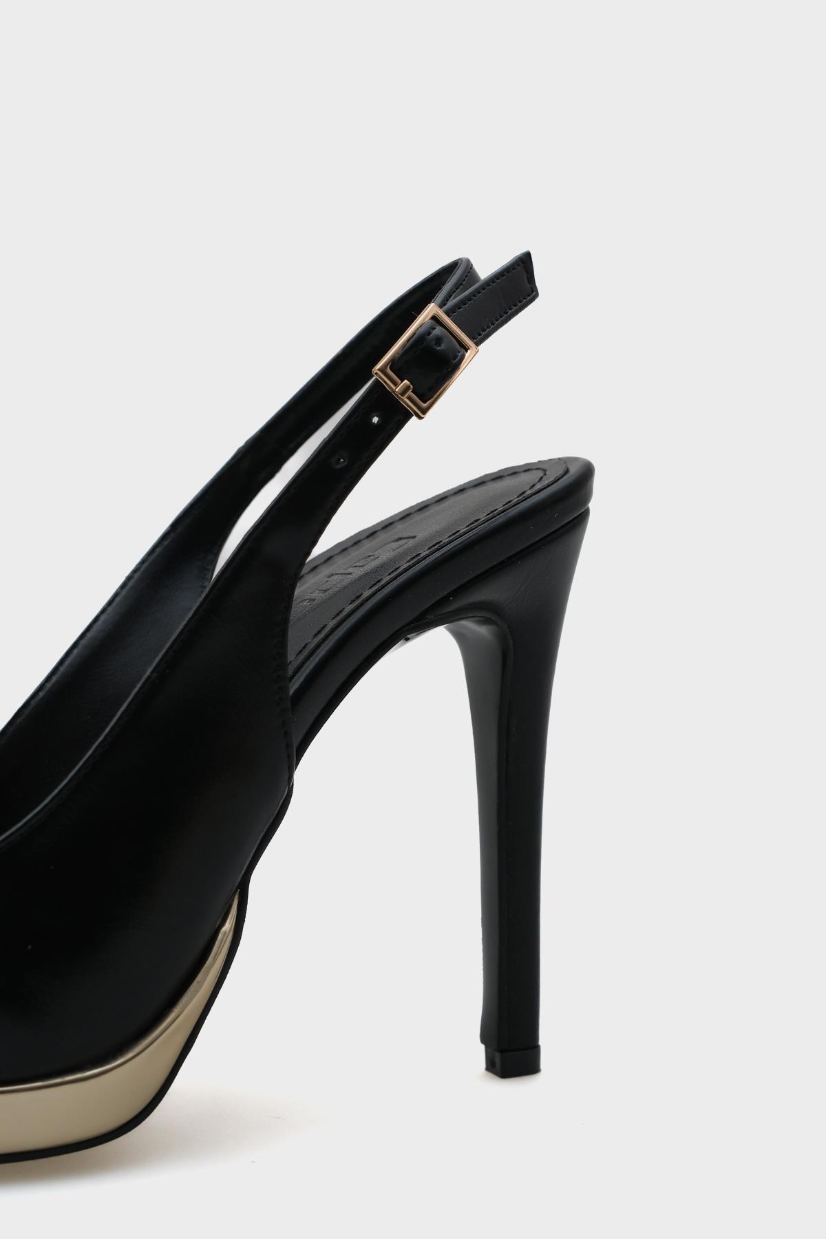 Capone Open Back Pointed Toe High Heeled Women  Platform Shoes