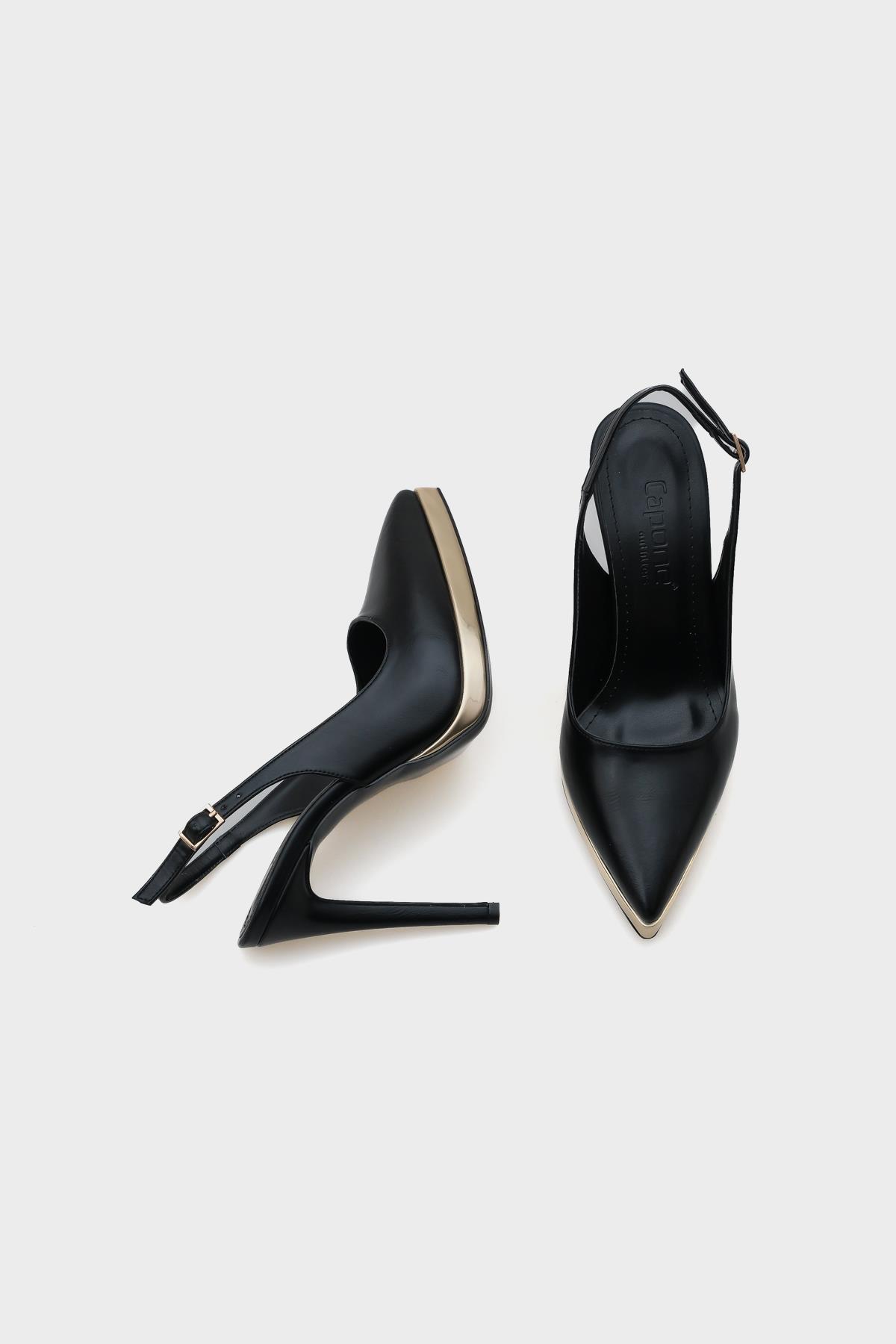 Capone Open Back Pointed Toe High Heeled Women  Platform Shoes