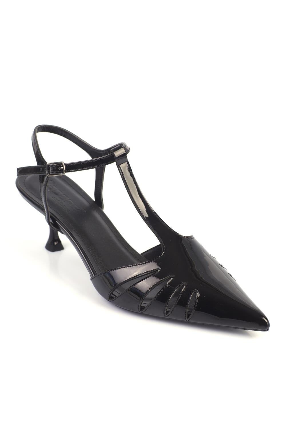 Capone Outfitters 2132 Women Patent Black Heeled