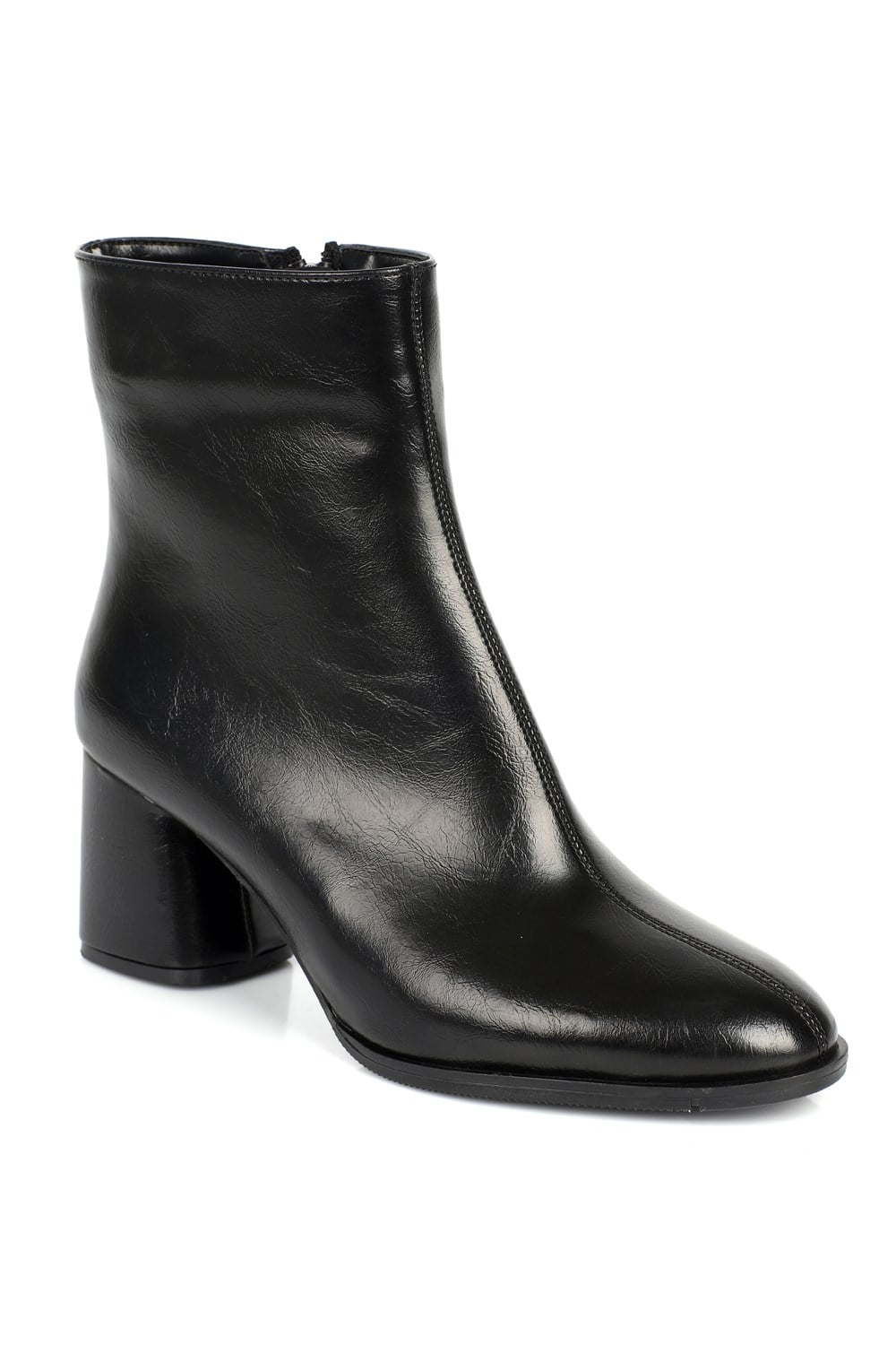 Capone Outfitters 2553 Women Black Crinkle Patent Boot