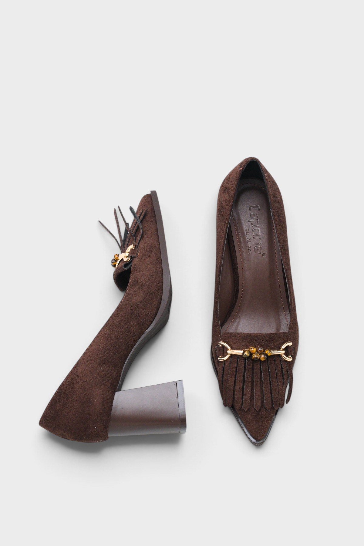 Capone Outfitters 603 Women Sued Brown Heeled