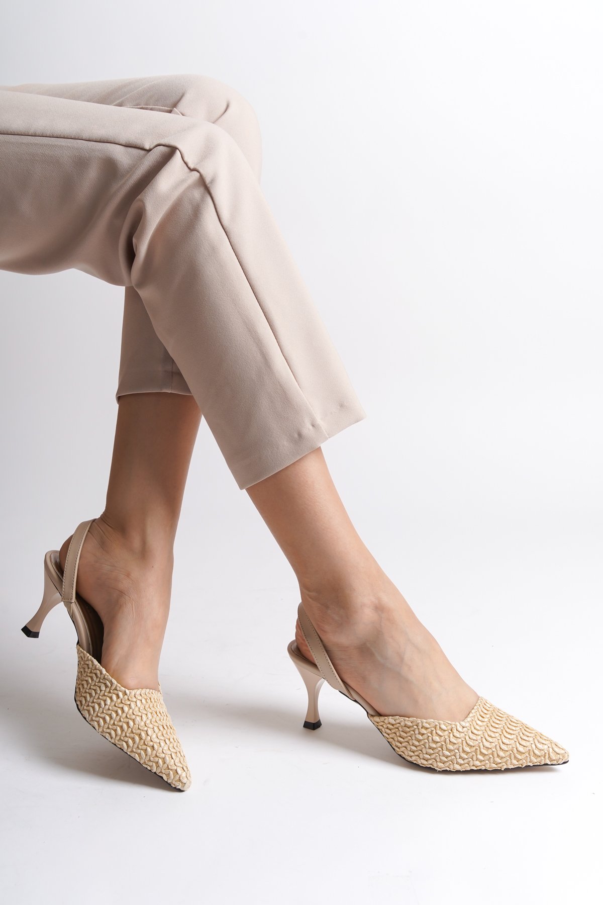 Capone Outfitters 728 Women Nude Beige Heeled