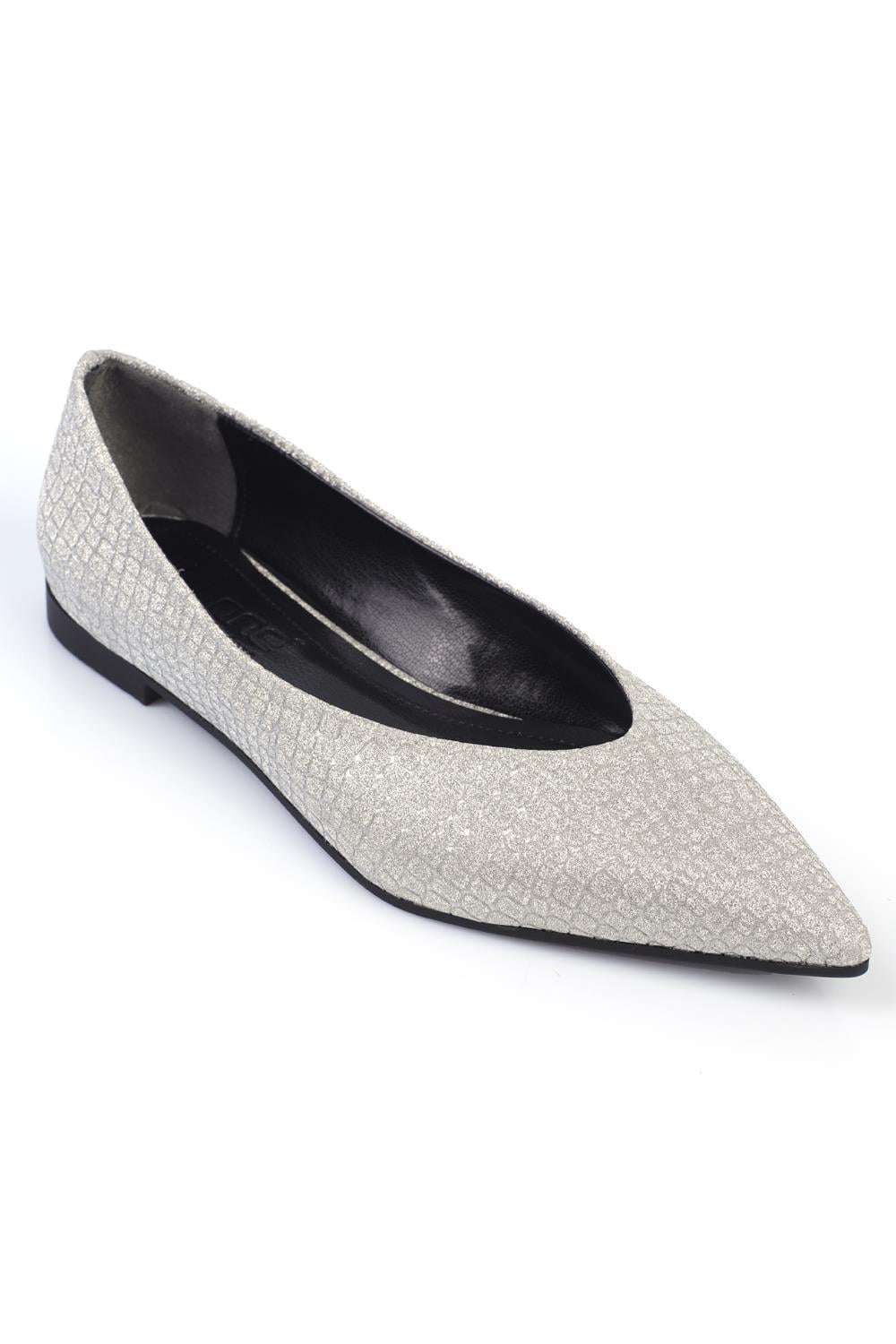 Capone Outfitters 805 Women Silver Ballerina