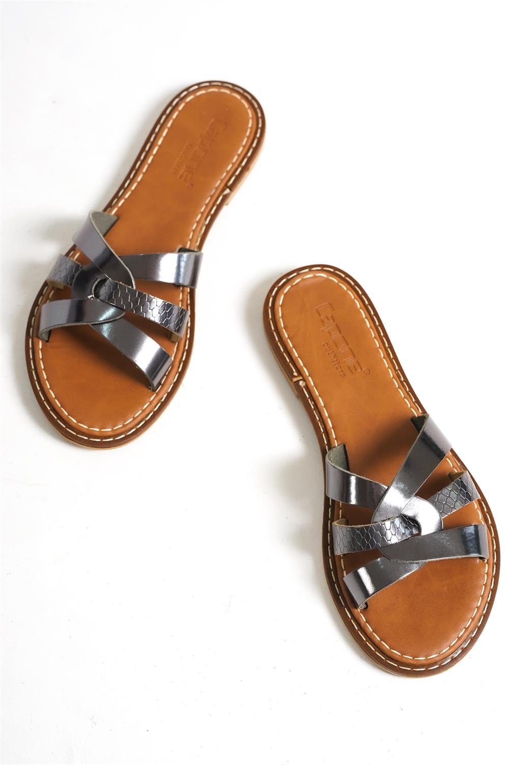 Capone Outfitters 845 Women Platinum Sandal