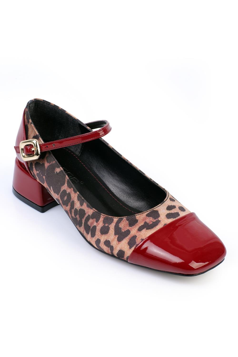Capone Outfitters M105 Women Patent Burgundy Heeled