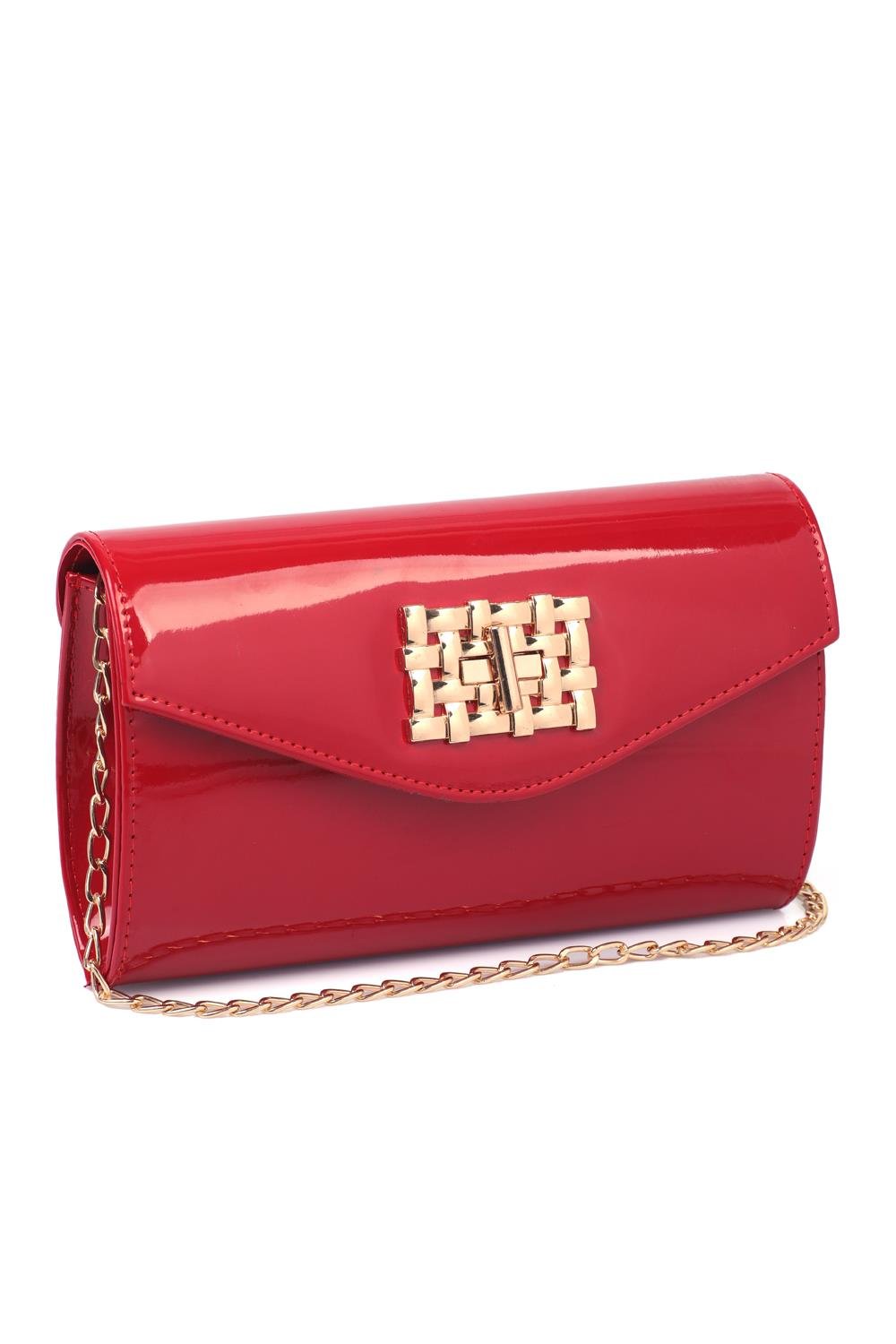 Capone Outfitters PAO01 Women Patent Red Hand Bag