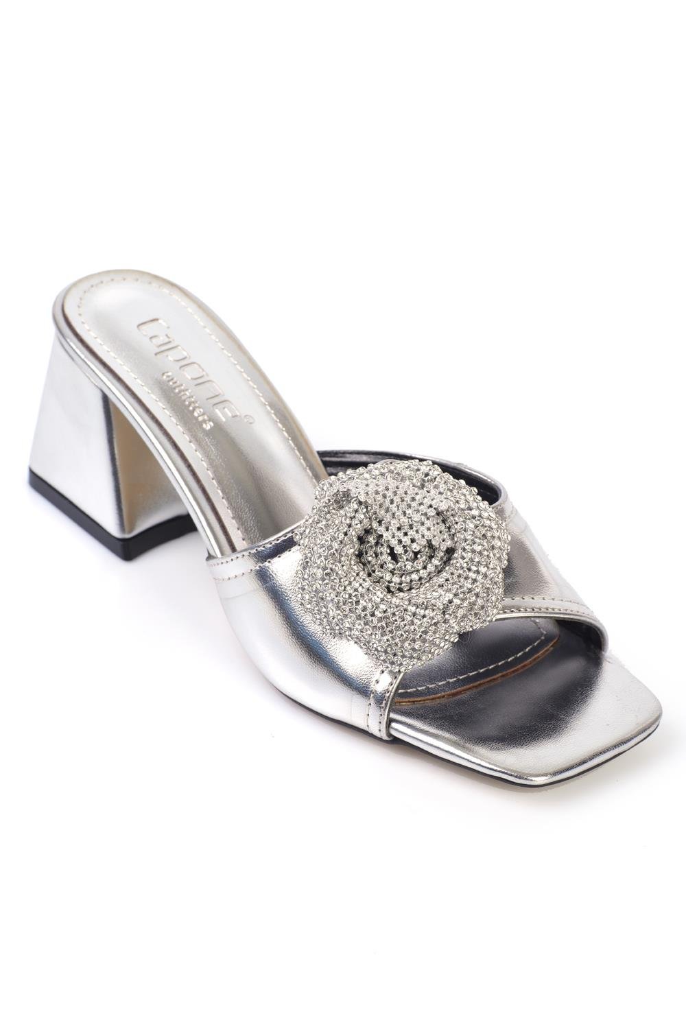 Capone Outfitters S200 Women Metallic Silver Sandal